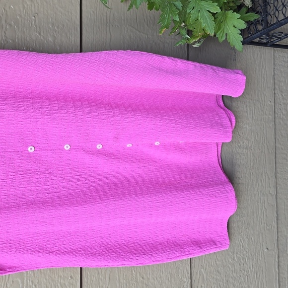American Eagle Smocked Pink Button-Front Polo Mini Dress - XXL - Picture 8 of 14